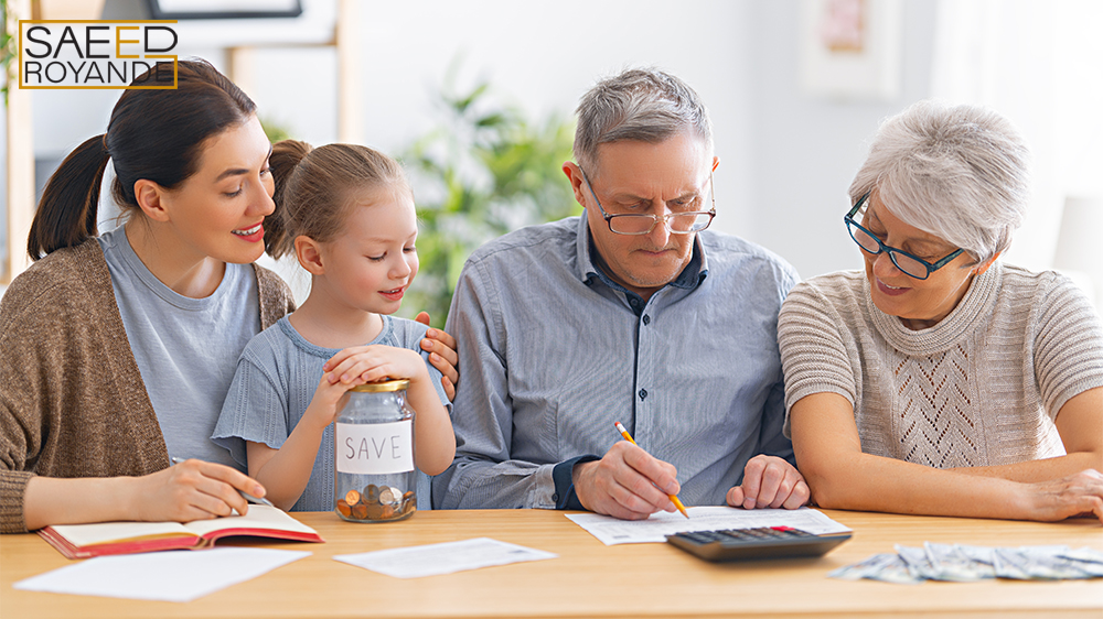 Family managing budget