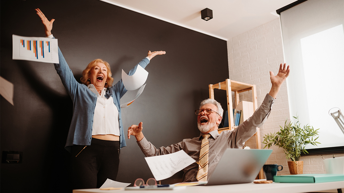 The older couple celebrates success in business