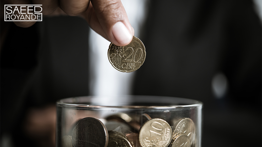 Businessman giving money