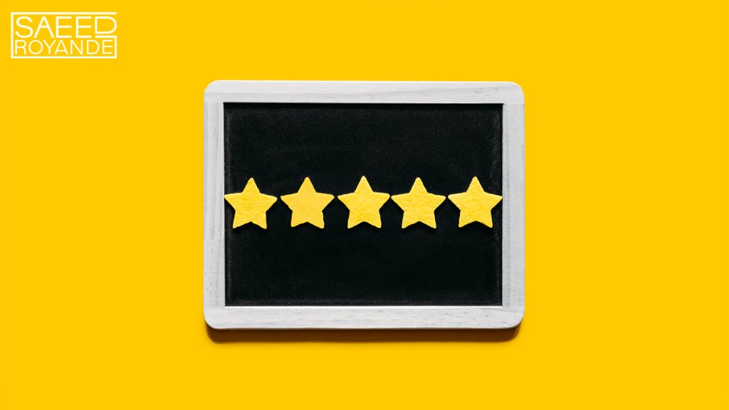 Customer experience review concept five yello