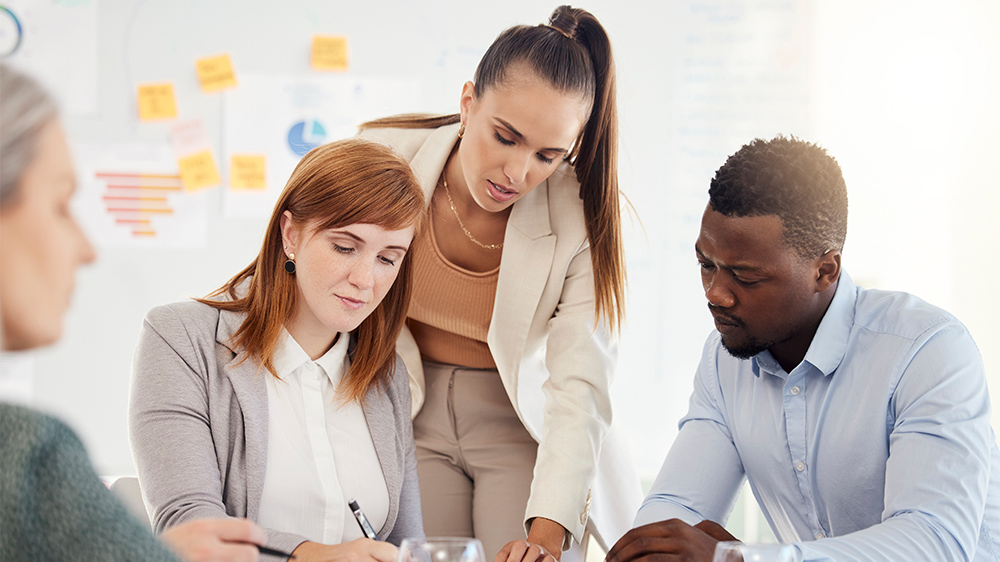 Business people financial and meeting at a table