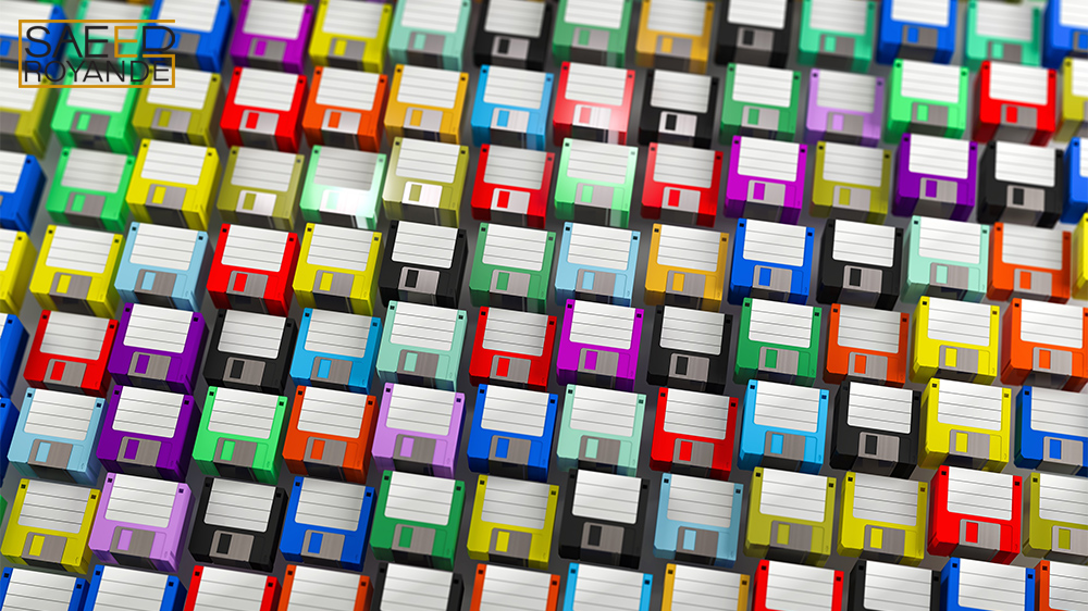 Lots of brand new colorful floppy disks